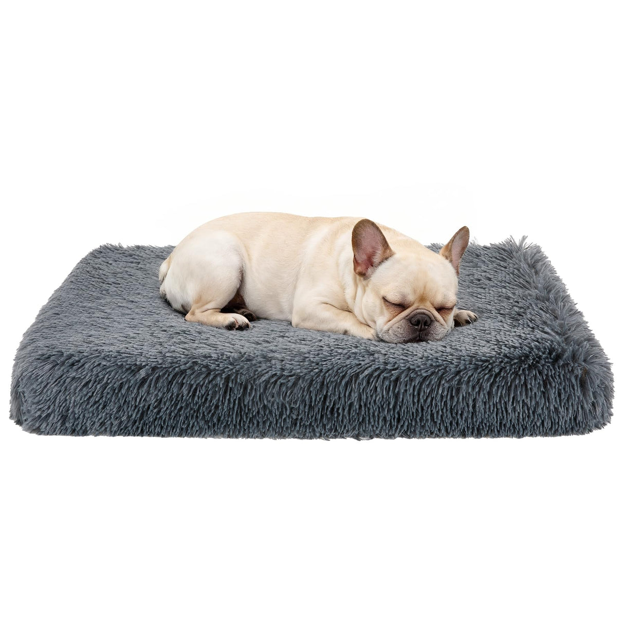 Fluffy Orthopedic Dog Beds for Small Dogs with Washable Removable Cover Dog Crate Bed Egg Crate Foam Support Plush Pet Pad Mat with Anti-Slip Bottom (30 * 20,Dark Grey)