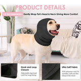 KOESON Dog Calming Hoodie, Soft No Shake Ear Wraps for Dogs, Adjustable Dog Ear Muffs Noise Protecion, Head & Neck Covers for Dogs for Thunder, Firework, Grooming, Separation Anxiety, Hematoma