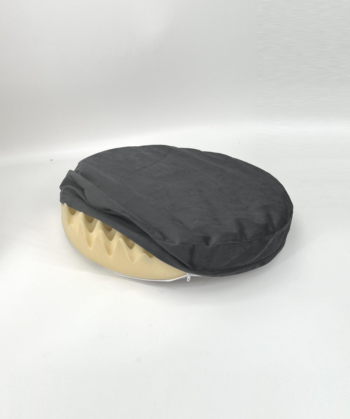 EechicSpace Waterproof Round Dog Bed with Washable Removable Cover & Liner Grey Velvet Orthopedic Foam Pad 36 Inch