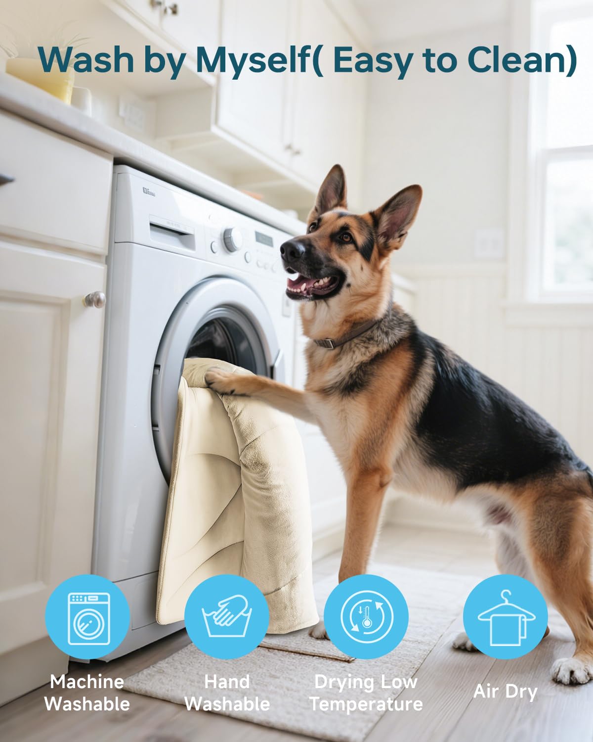 Babygreat Dog Cooling Mat, 36" x 23" Reversible Self-Cooling Mat for Medium Dogs, Arc-Chill Cool Pad for Dogs and Cats Washable Summer (Beige, Medium(36" x 23"))
