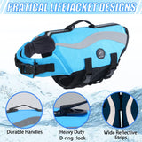 EMUST Dog Flotation Vest, Reflective Life Jacket for Small Dogs with Rescue Handle, Small Dog Vests Lifesaver for Swimming Boating Water with Front Neck Float, Blue,S
