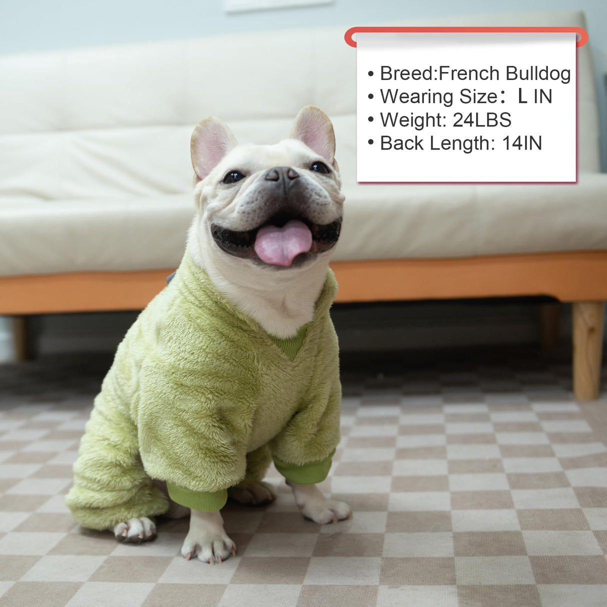 PAWCHIE Dog Fuzzy Velvet Pajamas,Dog Sweater Winter Cloth for Small Dogs Cat,Boy Girl,Pet Jumpsuit, Doggy Apparel for Teacup Yorkie Chihuahua,Green,SM