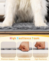 Small Dog Bed for Crate High Resilience Foam Crate Pad Mat for Medium Dogs Washable Anti-Slip,17" x 11",Dark Gray