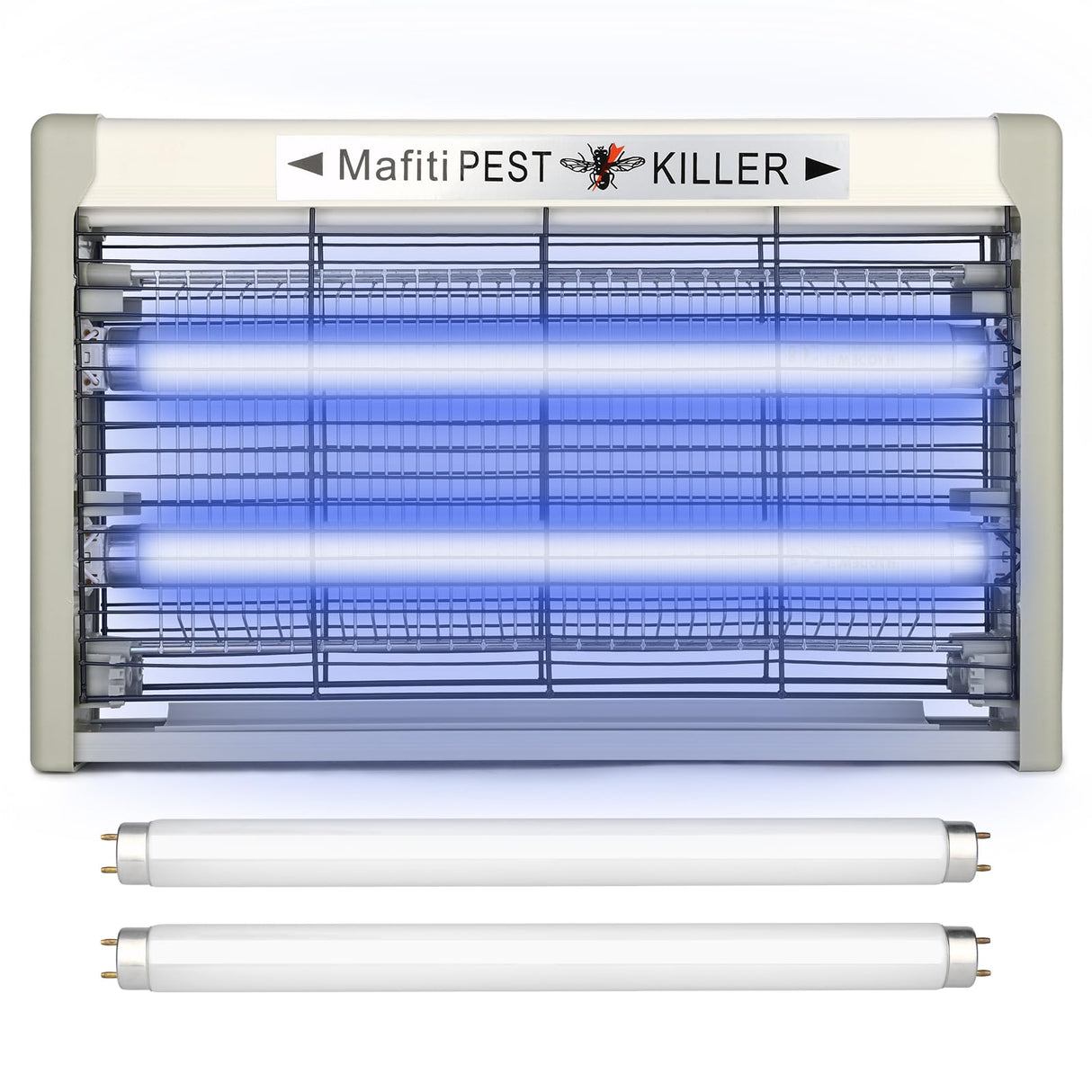mafiti Bug Zapper 20W 3500V Fly Traps Indoor Electric Mosquito Zapper Fly Killer Gnats Fruit Trap for Home Restaurants Kitchen Garden with 2 Replacement Bulbs Grey