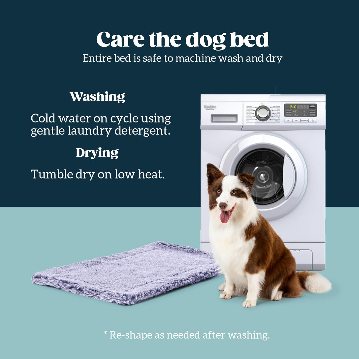 PELZIN Stoutwool Indestructible Dog Bed - Fluffy Chew Proof Dog Crate Pad - Tough Kennel Pad for Aggressive Chewers - Washable, Ideal for Large Breeds & Fits 42-Inch Crate - 41"x27", Jacaranda