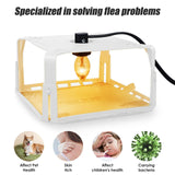 2 Pcs Flea Traps for Inside Your Home with Light, Pest Control for Insect Gnat, Electric Flea Light Trap with 4 Sticky Plate & 6 Bulb & 2 Electric Wire for Indoor House, Safety for People & Pet, White