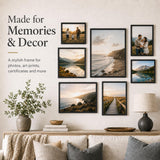 8.5x11 inch Picture Frame Black for Certificate Poster and Photo, Horizontal and Vertical Formats for Wall Hanging or Tabletop, 8.5x11 Frame with Shatter Resistant Plexiglass, Black