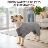 SCENEREAL Dog Sweaters Pajamas for Small Medium Large Dogs, Soft Four-Legged Apparel Dog Sweater Pjs, Warm Puppy Clothes Winter Coats, Onesie Jammies Outfits for Doggie Cats, Grey L