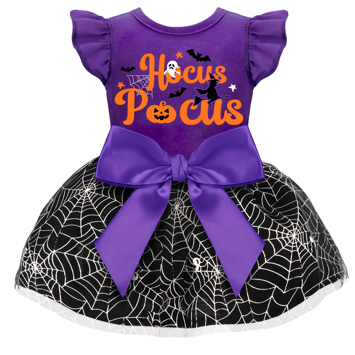 Dog Dress with Ruffles (XS (Back: 9.8",Chest: 12"-14"), Hocus Pocus)