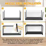 ALLOYNIX Hamster Cage, 360-Viewing Metal Rat Cage, Chewproof, Stackable Large Cage with Top Access, for Dwarf Syrian Hamster, Gerbil, Mouse (39 * 19 * 19IN)