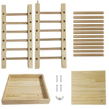 kathson Wooden Hay Feeder Rabbit Less Waste Food Feeding Rack Standing Pet-self Feeding Hay Manager Grass Holder Small Animals Cage Accessories for Bunny Chinchilla Guinea Pig