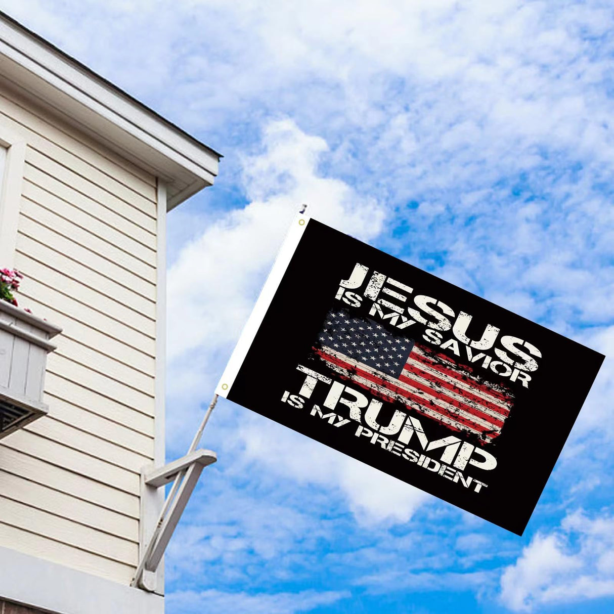 WENWELL Jesus is My Savior Trump is My President Flag 3x5 Ft Double Sided,Donald Trump 2024,Durable,Fade-Resistant,Indoor/Outdoor