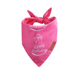 GOHAPPYPets Dog Birthday Set - Premium Durable Adjustable Fabric Dog Bandana + Birthday Hat + Balloons + Banners with Pink & White Birthday Vibe Design for Small Medium Large Dogs(Small)