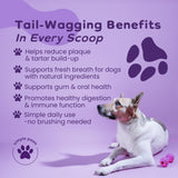 Dental Powder for Dogs Teeth – Dog Dental Powder for Teeth Cleaning – All Natural Bad Dog Breath Treatment with Probiotics for Fresh Breath & Oral Health – Chicken Flavored, 60 Scoop Supply