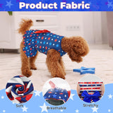 Vehomy 2-Pack 4th of July Dog Dress Independence Day Puppy Cat Dresses USA Flag Pet Clothes Costume Dog Stripes Stars Outfits Skirts for Small Medium Dogs L