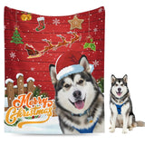 Nxwdwqa Personalized Christmas Dog Blanket Throws with Photos, Custom Christmas Pet Blanket, Dog Gifts for Pet Lovers, Customized Puppy Blanket for Adult Kid Birthday Fathers Mothers Valentines Gift