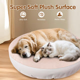 Dog Bed Covers Replacement Washable for Round & Donut Bed Waterproof Dog Bed Sheets Soft & Noiseless Pet Bed Cover 36" x 36" x 10" Beige