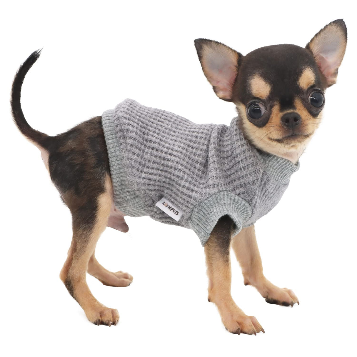 LOPHIPETS Lightweight Dog Sweaters for Puppy Small Dogs Puppy Chihuahua Yorkie Clothes-Gray/XXS