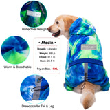 Dog Hoodies Winter Coat for Large Medium Dogs, Pullover 6 Legs Warm Coat Hooded Sweatshirt, Fleece Hoodie for Cold Weather (Bandhnu Green, 5X-Large)