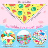 Sweetude 100 Pieces Hawaiian Dog Bandanas Bulk,Summer Bandanas for Dogs Fruit Flamingo Palm Leaves Pattern Pet Triangle Scarf Puppy Kerchief Bibs for Medium Small Pets Summer Costume Accessories