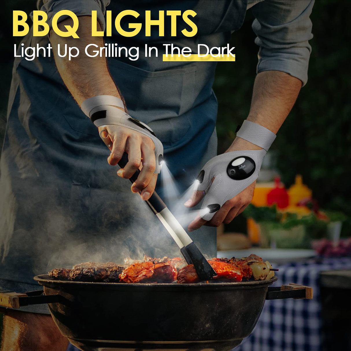 PARIGO LED Flashlight Gloves, Father Day Mens Gifts for Dad Husband Grandpa, Cool Gadget Christmas Birthday Gifts for Men Adults Him Boyfriend Guy