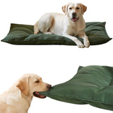Couzssyhi Chew Proof Indestructible Dog Bed for Aggressive Chewers, Durable & Waterproof Crate Pad, Machine Washable Tough Kennel Bed for Large Dogs, Indoor Outdoor Pet Bed, X-Large (28"x47", Green)