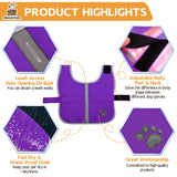 Queenmore Dog Winter Coat, Cold Weather Fleece Jacket for Dogs, Waterproof Reflective Reversible, for Small, Medium and Large Dogs (Purple, XL)