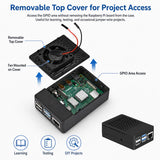 Case for Raspberry Pi 4, ABS Pi 4 Case with Cooling Fan, Pi 4 Heatsink, Simple Removable Top Cover for Pi 4 Model B/ 4B