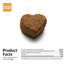 Load image into Gallery viewer, Turmeric Curcumin for Dogs - 90 Soft Chews - with Collagen, BioPerine and Fish Oil - Hip &amp; Joint Support, Ease Inflammation, Antioxidant.
