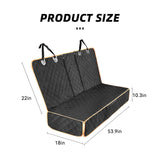 Alieemo Dog Car Seat Cover for Back Seat, Nonslip Waterproof Bench Seat Pad, Durable Pet Backseat Protector Compatible for Armrest & Seat Belt, Universal for Most Cars (Black/Orange)