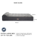PetFun Jumbo Orthopedic Dog Bed for Large Dogs - 7-inch Thick Memory Foam Dog Bed with Pillow Removable Cover Machine Washable, Giant | 50 inch, Dark Gray