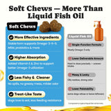 Omega 3 for Dogs – Salmon Oil for Dogs Skin & Coat Health, Fish Oil Supplement for Dog Shedding, Itch & Hot Spot Relief, Allergy Chews with EPA & DHA Fatty Acids for Skin & Joint Support - 180 Ct