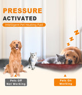 uncn Dog Cat Heating Pad Pressure Activated 18 X 22 Pet Heat Pack Automatic Electric Heated Bed Mat for Indoor Warming Pad Chew Resistant Cord, Adjustable Temperature Waterproof Washable