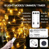 suddus 300 Led Christmas Lights Outdoor, 99ft Christmas Tree Lights Connectable, Warm White Christmas Lights Indoor for Xmas Holiday Yard Party Porch Holiday Lights Decor