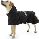 Nanaki Small Dog Raincoat with Leash Hole, Reflective Pet Hooded Rain Ponchos for Rainny Snow Foggy Days,Windproof Waterproof Dog Coat Jacket Vest for Outdoor Hiking Walking Hunting Black S