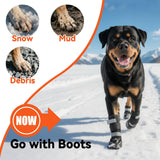 Billionchains 4 PCS Dog Boots Waterproof Dog Shoes with Reflective, Anti-Slip Pet Paw Protectors for Snowy, Rainy and Hot Pavement, Black, Small