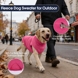 IECOii 2 Pack 3XL Dog Sweater - Fleece Pullover Vest for Large Breeds, Warm Stretchy Fall Winter Coat with Leash Hole, Labrador Retriever, ‌American Bulldog(Size XXXL, Rose Red & Dusty Pink)