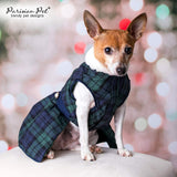 Parisian Pet Scottish Dog Dress - Festive Holiday Clothes for Large Dogs Girl - Plaid Green Pet Dress - Stylish Dog Wedding Outfit - Lightweight Puppy Clothes - Sleeveless Party Dresses for Dogs