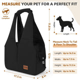 Dog Purse Carrier for Small Dogs and Cats, Soft-Sided Pet Tote Bag with 6 Large Pockets, Collapsible Travel Puppy Carrier, Fits Pets up to 16 lbs (Black, 17.5" L x 8" W x 12" H)