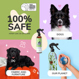 kin+kind Flea and Tick Spray for Dogs – Plant Based Flea Spray with Rosemary, Lavender & Cedarwood Oil – Pet Supplies for Bugs and Pests – Flea & Tick Pet Spray Prevention 12 fl oz
