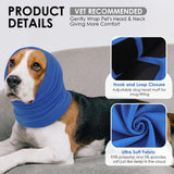 KOESON Dog Calming Hoodie, Adjustable No Shake Ear Wraps for Dogs with Hook & Loop, Soft Dog Ear Muffs Noise Protecion, Pet Head, Ear & Neck Covers for Thunder, Firework, Separation Anxiety, Hematoma