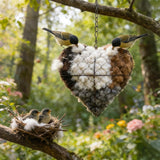 Irsnianianfa Handmade Fiber Bird Nesting Heart,Birds Nests Material Holder,Winter Tree Shelter for Wild Bird,Hummingbird Houses Nest Boxes Gifts for Outside Garden Art Birdhouse, Birds Lovers