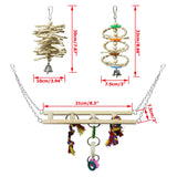 BWOGUE 7 Pack Bird Parrot Toys - Natural Wood Chewing, Climbing, Hanging & Hammock Toys for Small Parakeets, Cockatiels, Conures, Finches, Budgie, Parrots, Love Birds