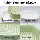 Tfwadmx Rabbit Litter Box Bunny Potty Training Litter Boxes Guinea Pig Corner Bedding Box Small Animal Toilet for Ferret,Chinchilla,Galesaur(Green)