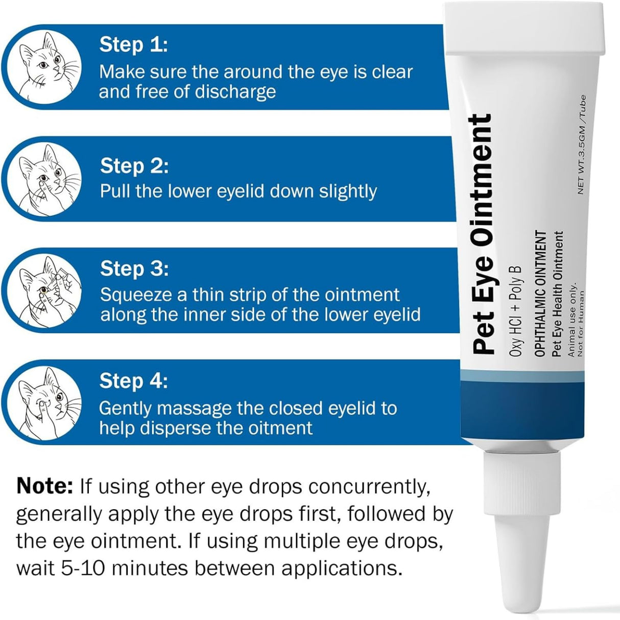 Polika TER-amycin Pet Eye Cream Health for Dogs, Cats, Cattle, Sheep, Horse, Bird 1/8 oz /3.5gr Pack of 2