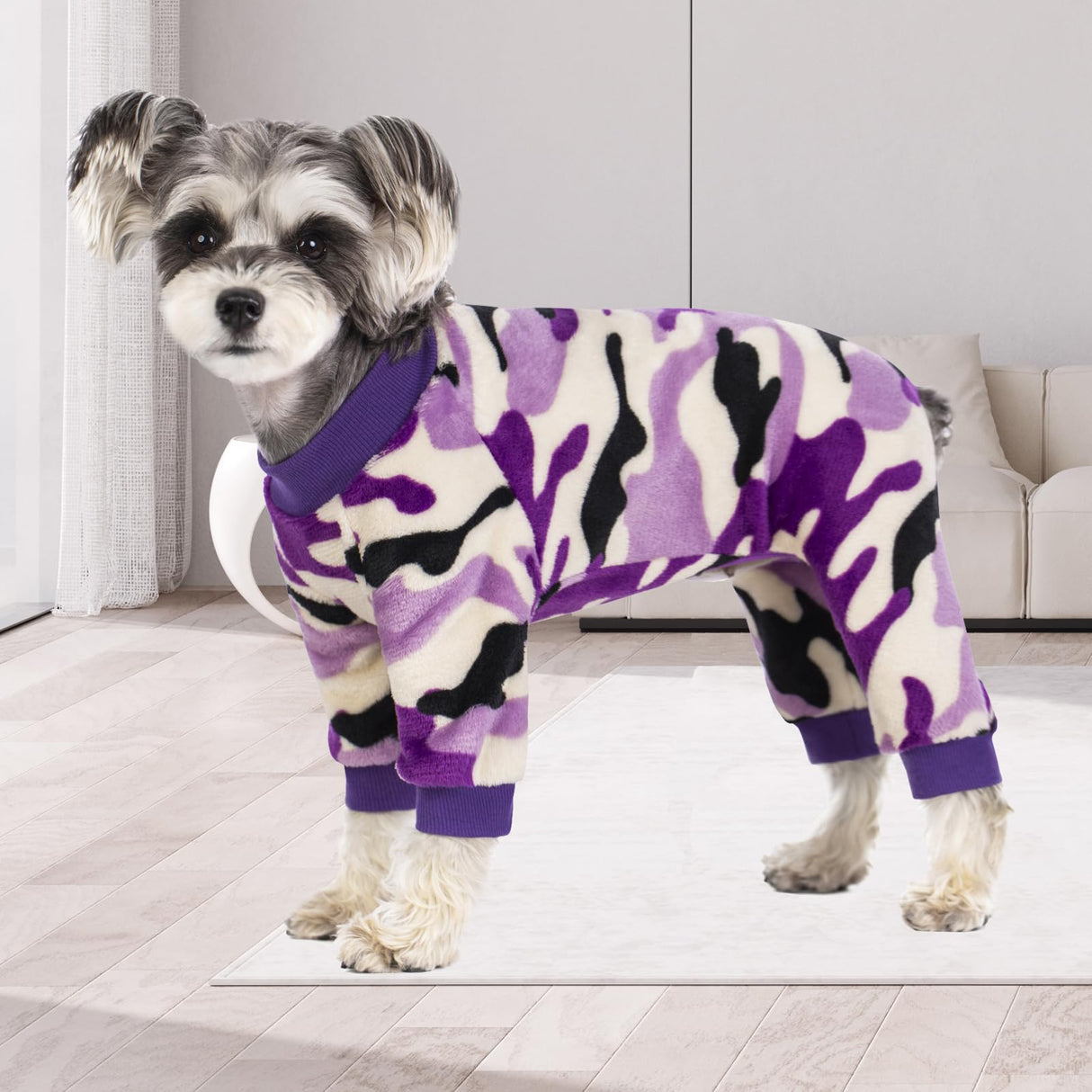 Dog Pajamas for Small Dogs, Camo Winter Dog Onesie, Warm Velvet Puppy Jumpsuit, Doggies Bodysuits, Girl Boy Dog Winter Clothes for Chihuahua, Yorkie, Teacup, Schnauzer, Cold Weather Dog Apparel