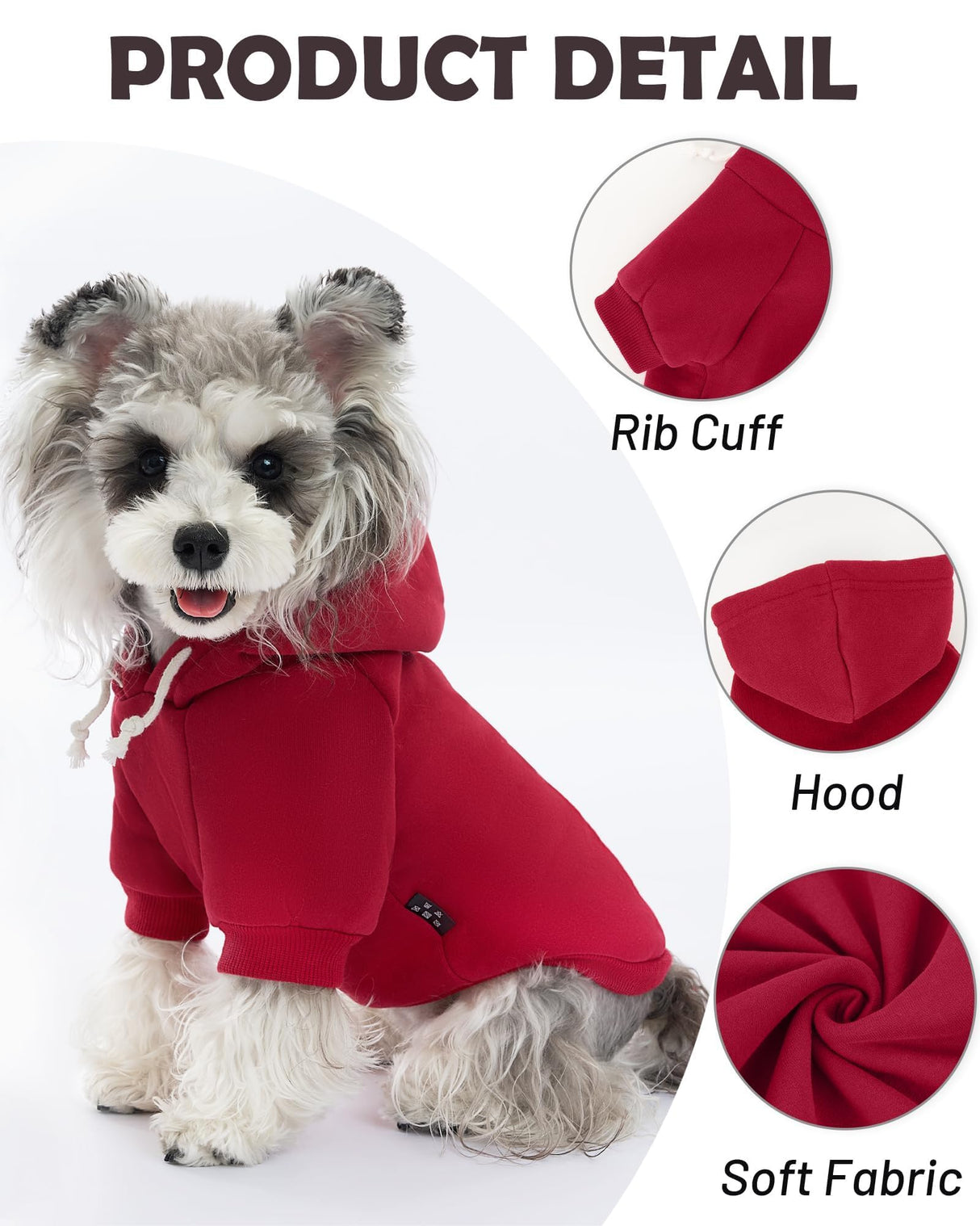 XPUDAC Matching Hoodie for Dogs and Humans Fleece Sweatshirt Soft Warm Pet Hoodie Sweater for Large Small Medium Dog and Owner Matching Clothes Cold Weather, Red, 3X-Large