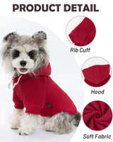XPUDAC Matching Hoodie for Dogs and Humans Fleece Sweatshirt Soft Warm Pet Hoodie Sweater for Large Small Medium Dog and Owner Matching Clothes Cold Weather, Red, 3X-Large