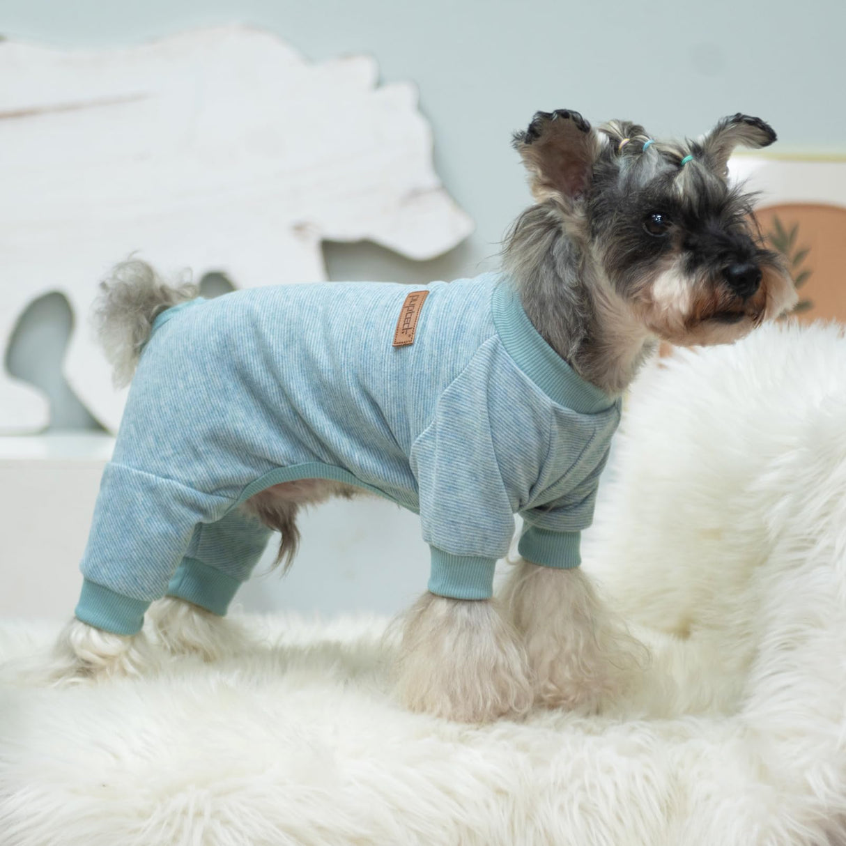 PUPTECK Dog Pajamas for Small Medium Large Sized Dogs, Stretchy Dog Pjs Onesie Clothes Soft Fleece Sweaters Puppy Cat Outfits Pet Jumpsuit