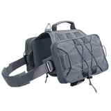 EXCELLENT ELITE SPANKER Dog Pack Dog Saddle Bag Backpack for Camping Hiking Medium & Large Dog with 2 Capacious Side Pockets (M, Grey)